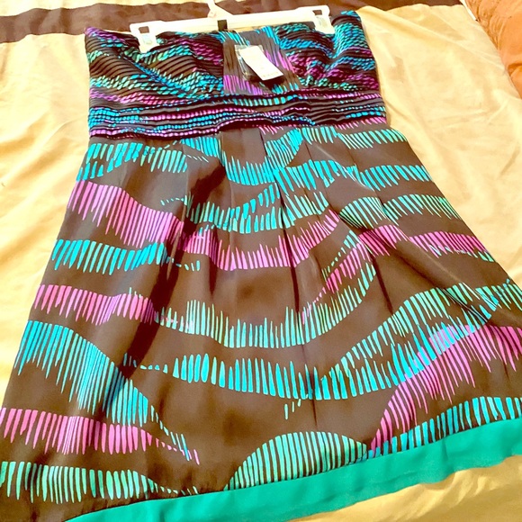 Strapless multicolored dress XL 2B BEBE - Picture 1 of 4